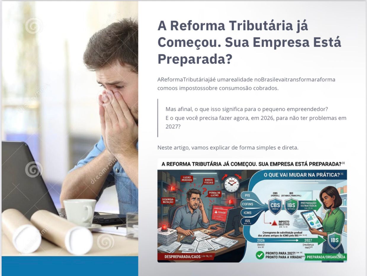 Reforma Tributária: O Que Muda Para os Pequenos Empreendedores e Como Se Preparar em 2026